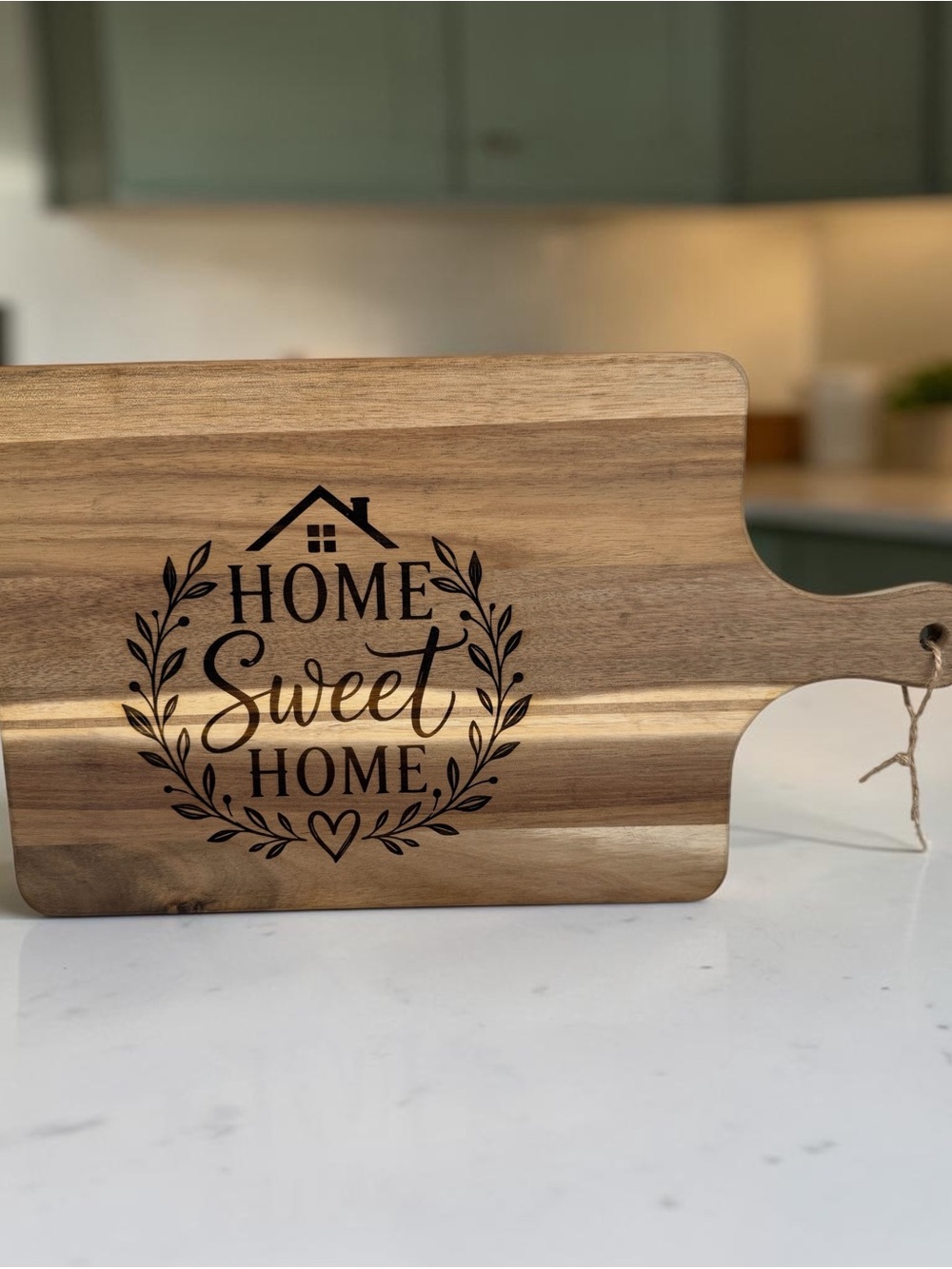 Home Sweet Home Acacia Wood Serving Board - Natural Brown